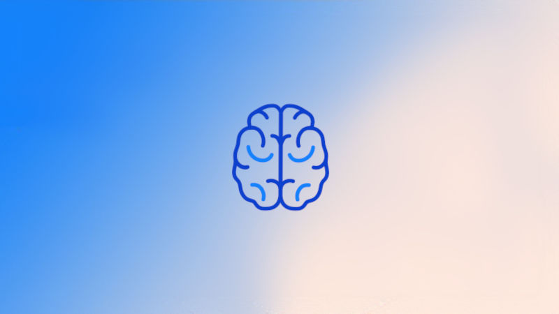 Brain Icon auf Hintergrund mit Farbverlauf