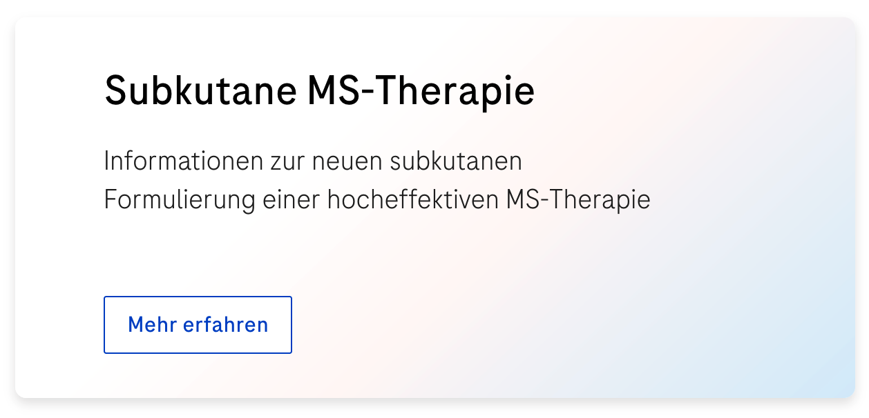 Teaser "Subkutane MS-Therapie"